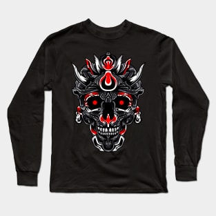 Black knight's skull of darkness Long Sleeve T-Shirt